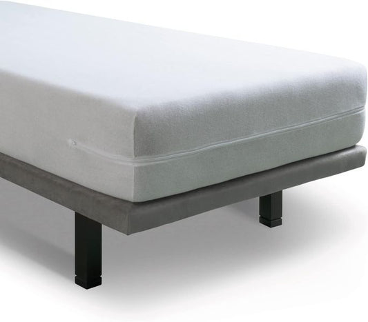 Zwei Baumwoll-Frottee Matratzenbezuge mit Reissverschluss, Oeko-Tex zertifiziert, passend fur Matratzen 90x200cm