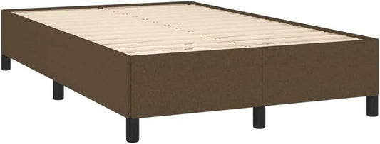 Dunkelbraun gepolstertes Stoffdoppelbett mit Lattenrostunterbau, robuster Bettrahmen fur dauerhafte Schlafzimmernutzung 120x200cm